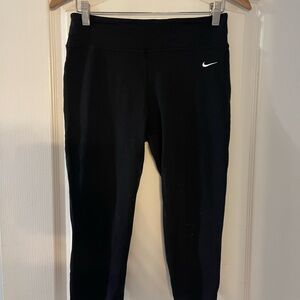 Nike Women's Black Leggings with White Swoosh